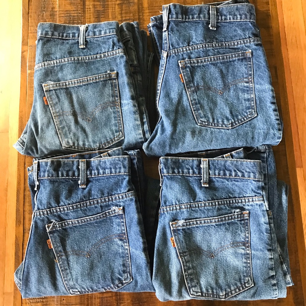 Lot of 4 Vintage orange tab Levi’s bootcut jeans